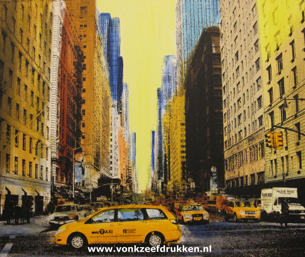 Zeefdrukschilderij: 6th Avenue - NY (nummer 1)