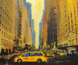 Zeefdrukschilderij: 6th Avenue - NY (nummer 2)