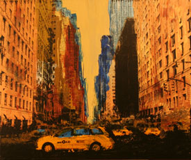 Zeefdrukschilderij: 6th Avenue NY - nr 3