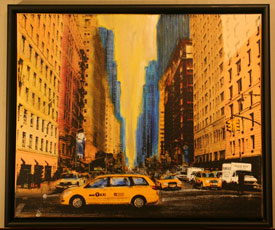 Zeefdrukschilderij: 6th Avenue - NY (nummer 4)