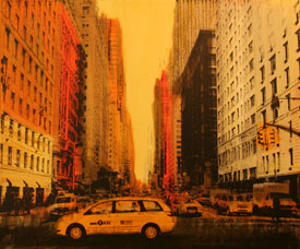 Zeefdrukschilderij: 6th Avenue - NY (nummer 5)
