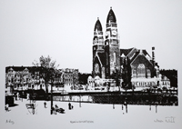 Monocolor zeefdruk: Koninginnekerk