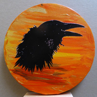 Zeefdrukschilderij Crow#1