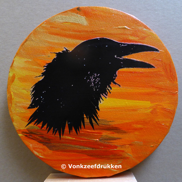 Zeefdrukdrukschilderij Crow #1