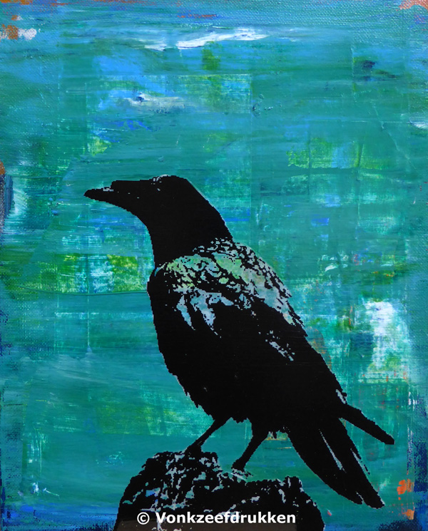 Zeefdrukschilderij Crow #3