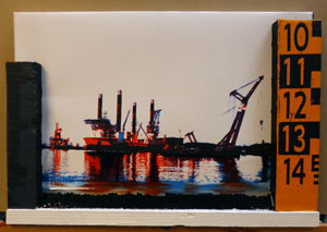Zeefdrukschilderij: "Nieuw Rotterdams Peil"