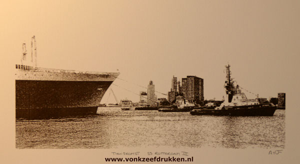 Monocolor: "Thuiskomst ss Rotterdam III"