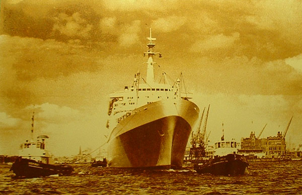"Vertrek stoomschip Rotterdam"